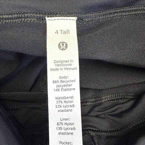 Lululemon Pace Rival Skirt Skort Womens Size 4 TALL Solid Black Run Tennis Golf - Picture 4 of 4